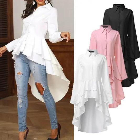 Hi-Low Peplum Blouse