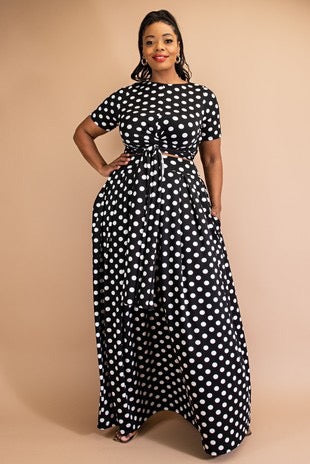 Plus-Size Skirt Set (Polka Dot)